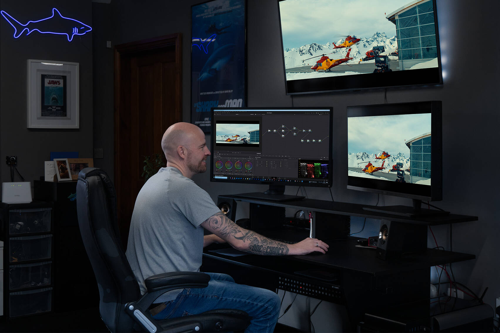 David Diley colour grading a project
