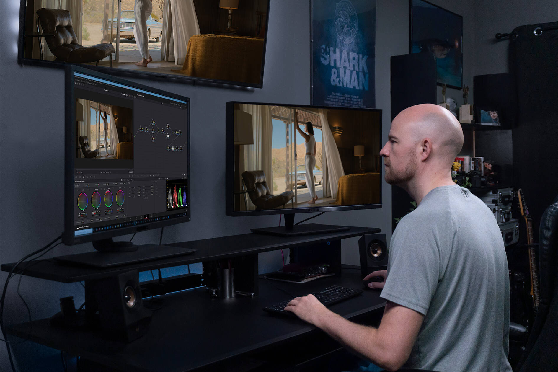David Diley colour grading a project